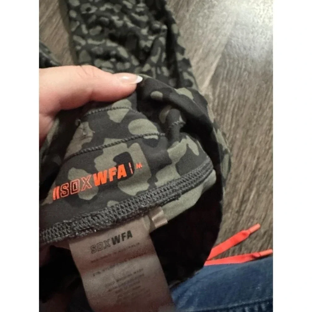 White Fox Active SDX WFA Leopard Print Leggings Grey Black Orange Drawstring M